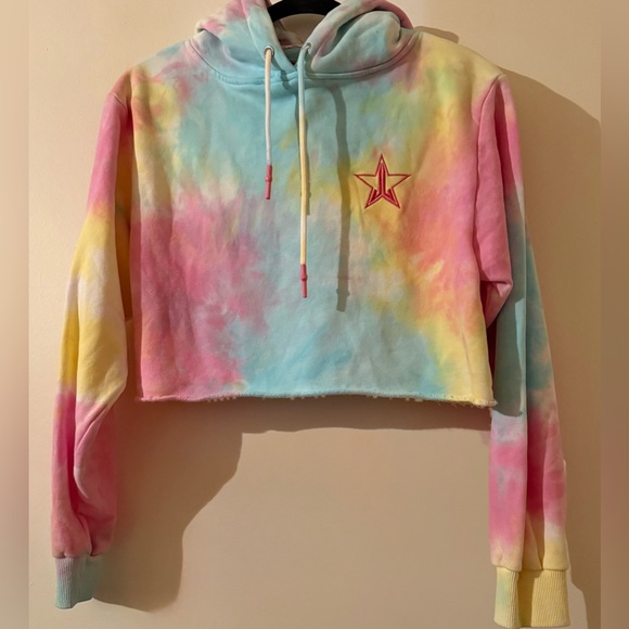 Jeffree Star Tie-Dye Crop Limited Edition Hoodie Size Small - Picture 1 of 4